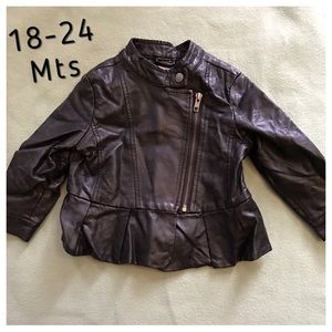 Faux leather peplum jacket