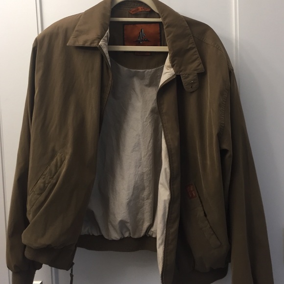 Khaki Men's windbreaker overcoat