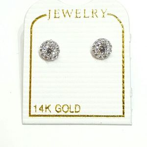 14k white Gold 5mm stud earrings