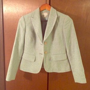 Mint green double breast wool blazer