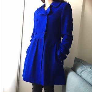 Wool Swing Coat in Royal Blue