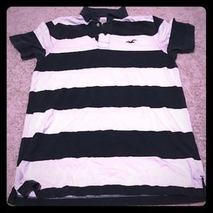 Blue and white large hollister polo