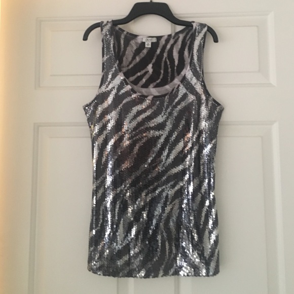 Sequin Zebra Striped Tank