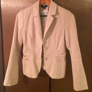 Ballet pink cotton double breasted blazer.
