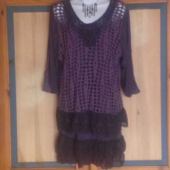 Lacy Italian Made Sweater + Cami = Stunning Dress - Picture 3 of 4