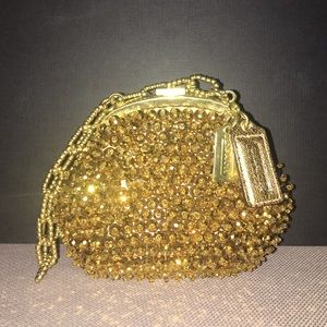COACH small beaded bag NEVER USED about 4.5 high.