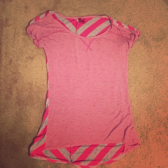 Pink and gray striped shirt