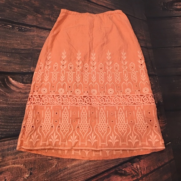 J. Jill 100% Linen Textured Accents Skirt #155B - Picture 2 of 4