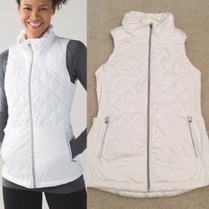 ISO Lululemon down for a run vest in white sz 6