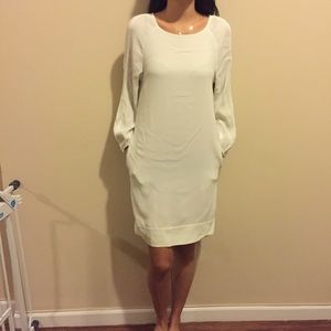 White DVF Long Sleeve Dress