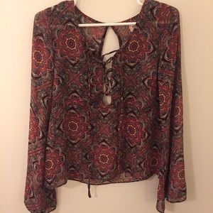 LF long sleeve sheer top