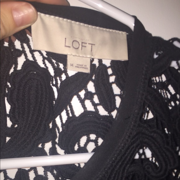 Loft Black Lace Top - Picture 2 of 2