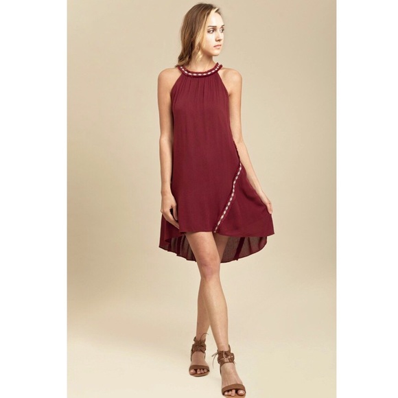 Anthropologie Moon River Trim Halter Dress - Picture 2 of 4