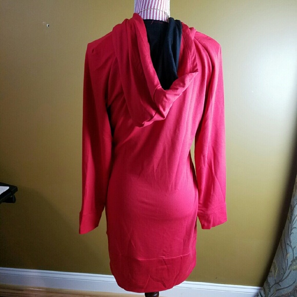 LAST ONE! Red Sweatshirt Hoodie Dress - Picture 3 of 3
