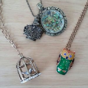 Bird necklaces - bundle of 3