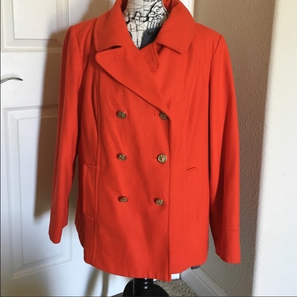 Orange peacoat