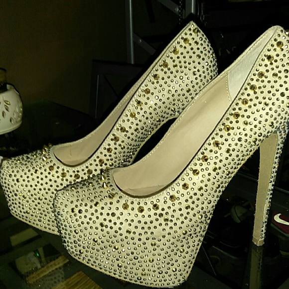 Gold studded heels