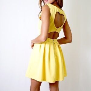 🚨Flash Sale Last 1🚨Classic Heart Dress in Yellow