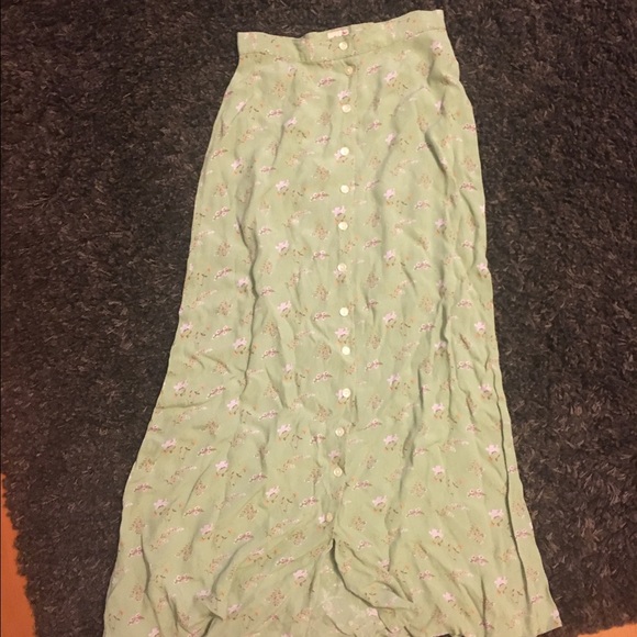 Vintage floral button down maxi skirt size XS.