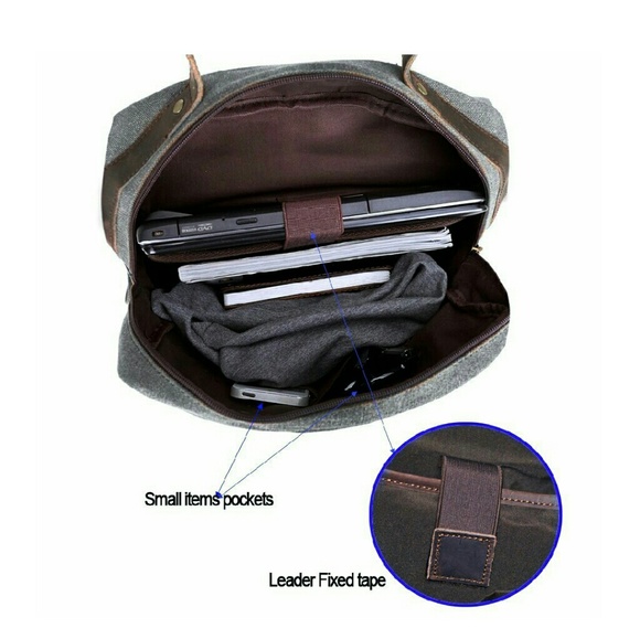 SOLD! Vintage Leather canvas backpack. Brand new! - Picture 2 of 3