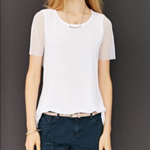 Urban Outfitters 'Hoops' Tee Mesh Sleeves NWOT - Picture 3 of 4