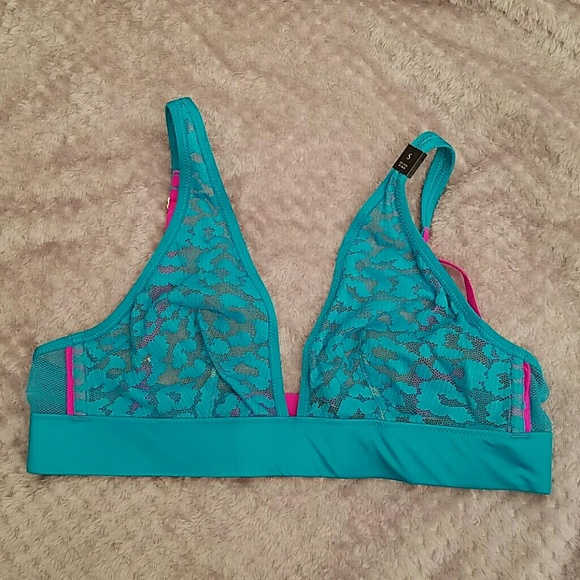 Victorias secret Bralette NWT, teal hot pink small