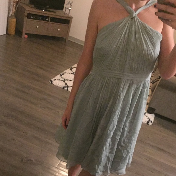 Jcrew dusty shale chiffon dress