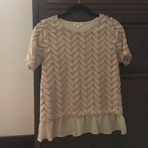 Barely worn light pink and gold fleck top