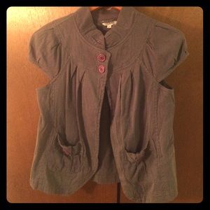 Overlay jacket with large button accents