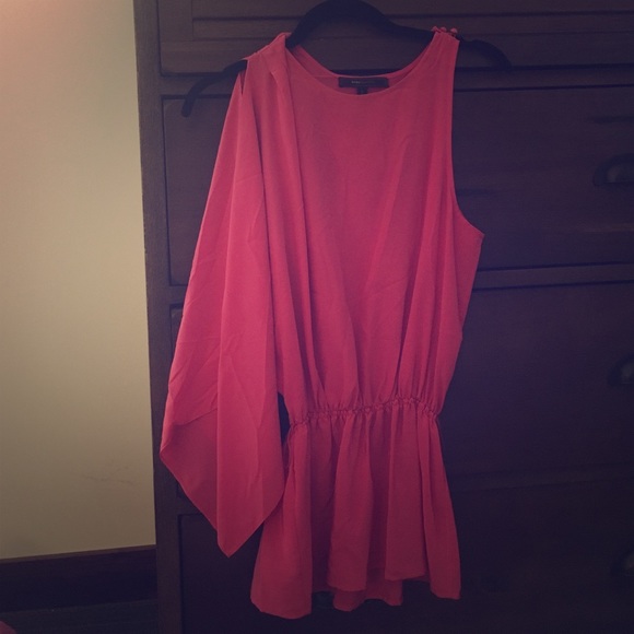 BCBG asymmetrical top with peplum bottom