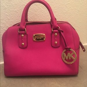 Michael Kors Medium Fuchia Dome Satchel