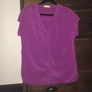 Fuchsia button down top