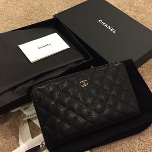 Chanel Large Caviar zip wallet