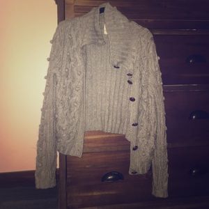 Button up grey cardigan