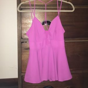 Sexy pink top with open back