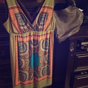 Enfocus Studio Green Printed Dress, size 10