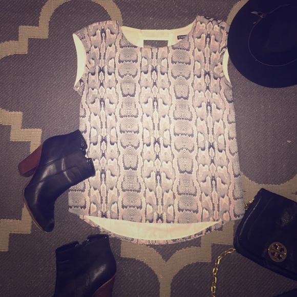 Express snakeskin chiffon top
