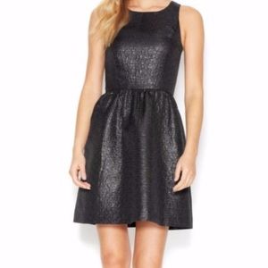 NWT Kensie Black Foil Print Cutout Back Dress
