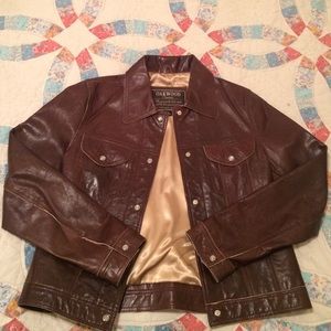 Brown leather jacket