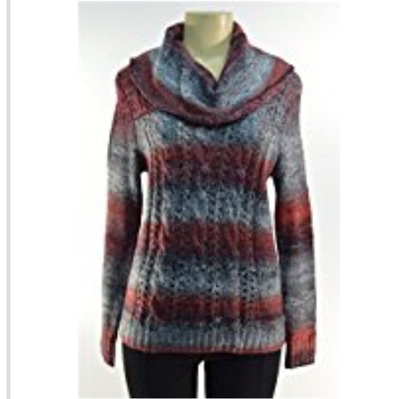 NWOT Kensie Striped Cowl Neck Sweater