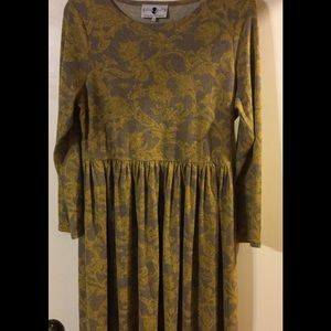 Dainty Jewels size XL modest gray and yellow dress