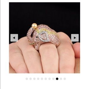 pink elephant cocktail ring