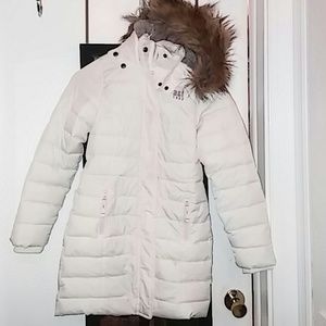 Girls fur hoodie puffer jacket