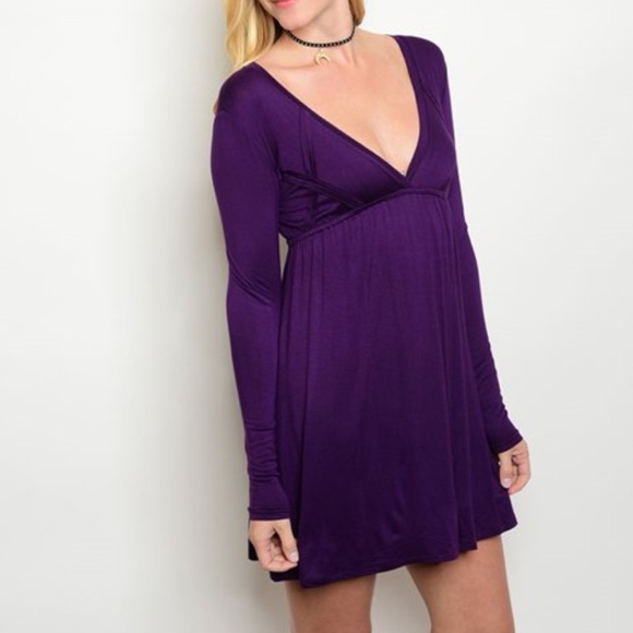 Amethyst Empire Waist Tunic / Mini Dress - Picture 1 of 3