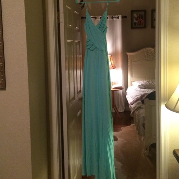 Mint green maxi dress with liner