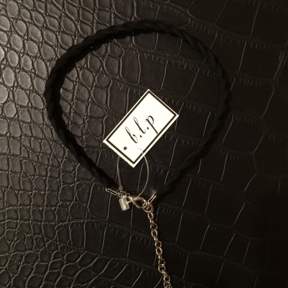 Black Braided Vegan Suede Choker - Picture 3 of 4