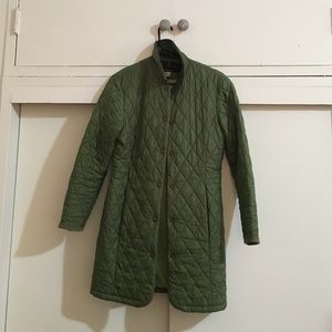 Green quilted Barbour jacket