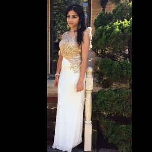 White Alyce sequined prom dress