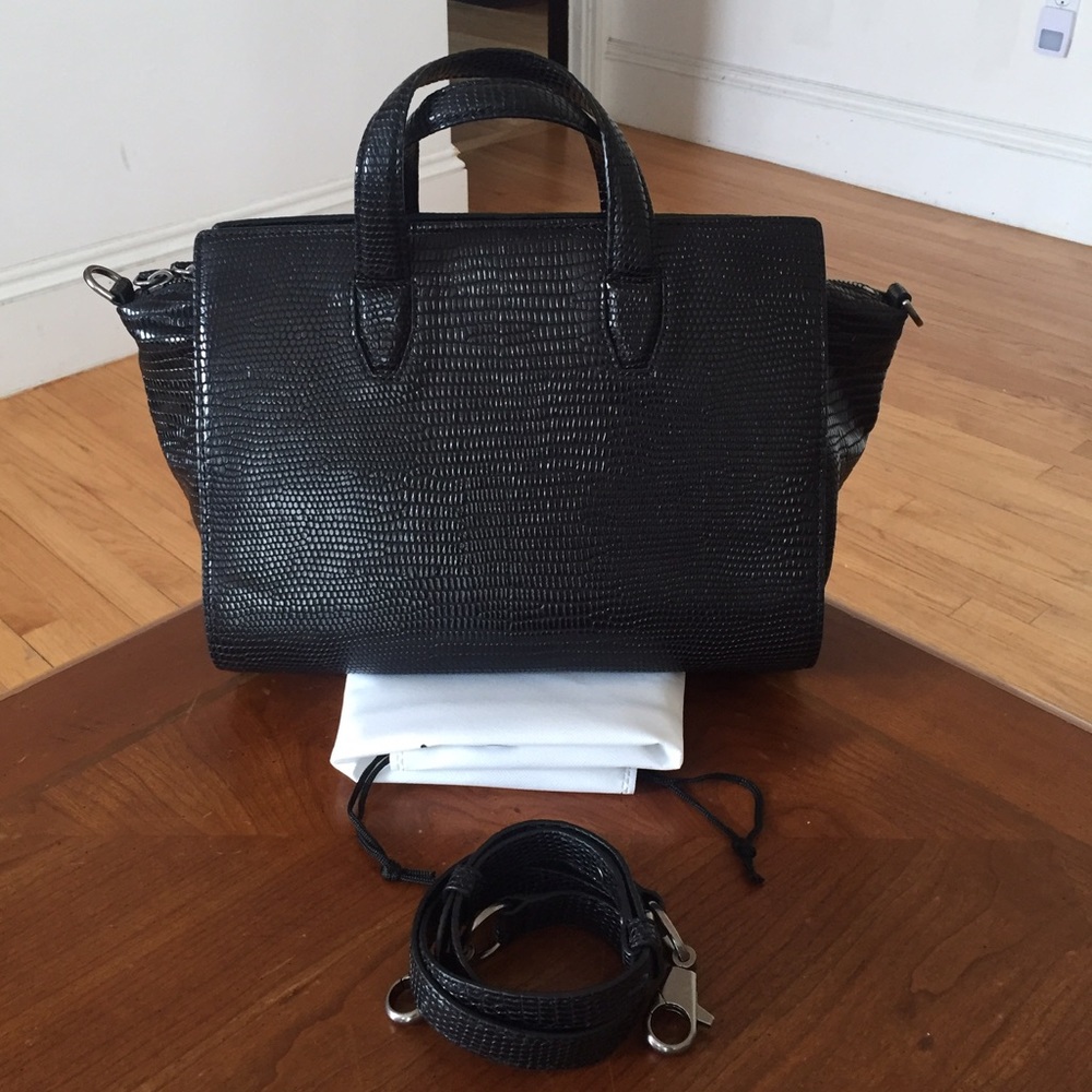 NWT ALEXANDER WANG Black Lizard Embossed Pelican - Picture 2 of 8