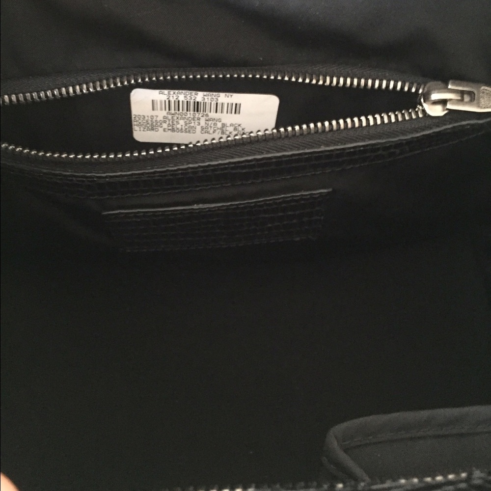 NWT ALEXANDER WANG Black Lizard Embossed Pelican - Picture 8 of 8
